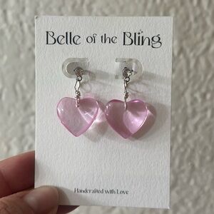 Pink Heart Earrings Valentine’s Day